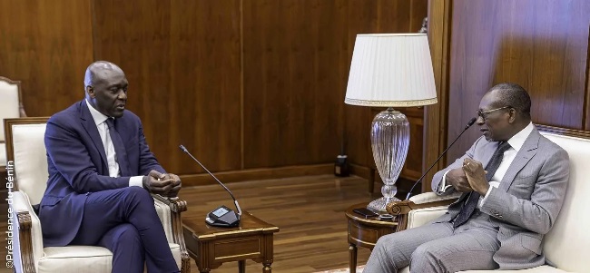 Le président Patrice Talon et Makhtar Diop