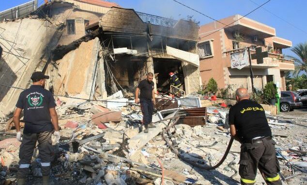 Des bâtiments détruits par des frappes israéliennes
