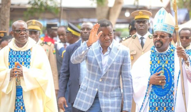 Le président Faure Gnassingbé, lors de la célébration...