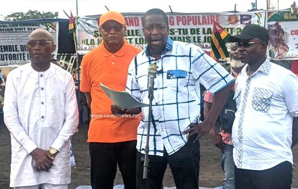 Des leaders de l'opposition et de la société civile, lors du meeting ce dimanche 4 Mai 2025 à Lomé...