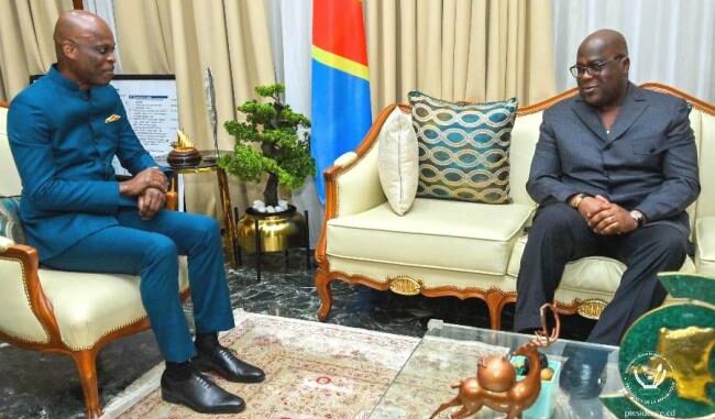 Le président Félix Antoine Tshisekedi Tshilombo et le ministre Robert Dussey en tête-à-tête...