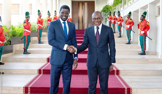 Les présidents Patrice Talon et Bassirou Diomaye Faye...