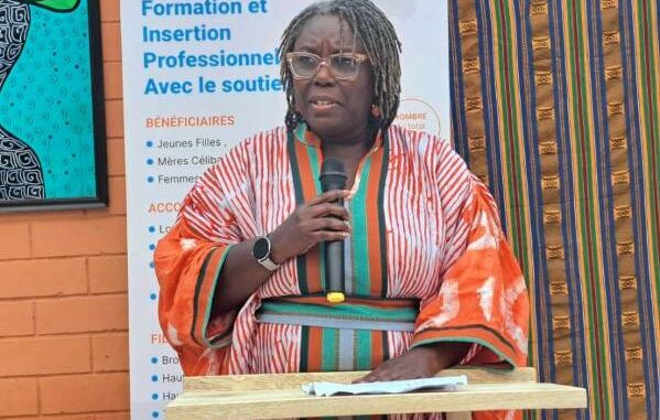 Mme Sophie Ekoué, lors de son intervention...